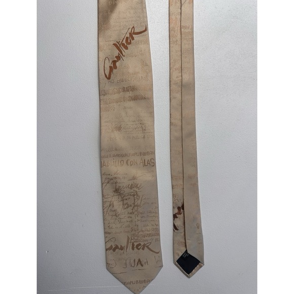 Jean Paul Gaultier Other - RARE VTG Jean Paul Gaultier "Juan Pablo Gualtiero" Spanish Verbiage Silk Tie